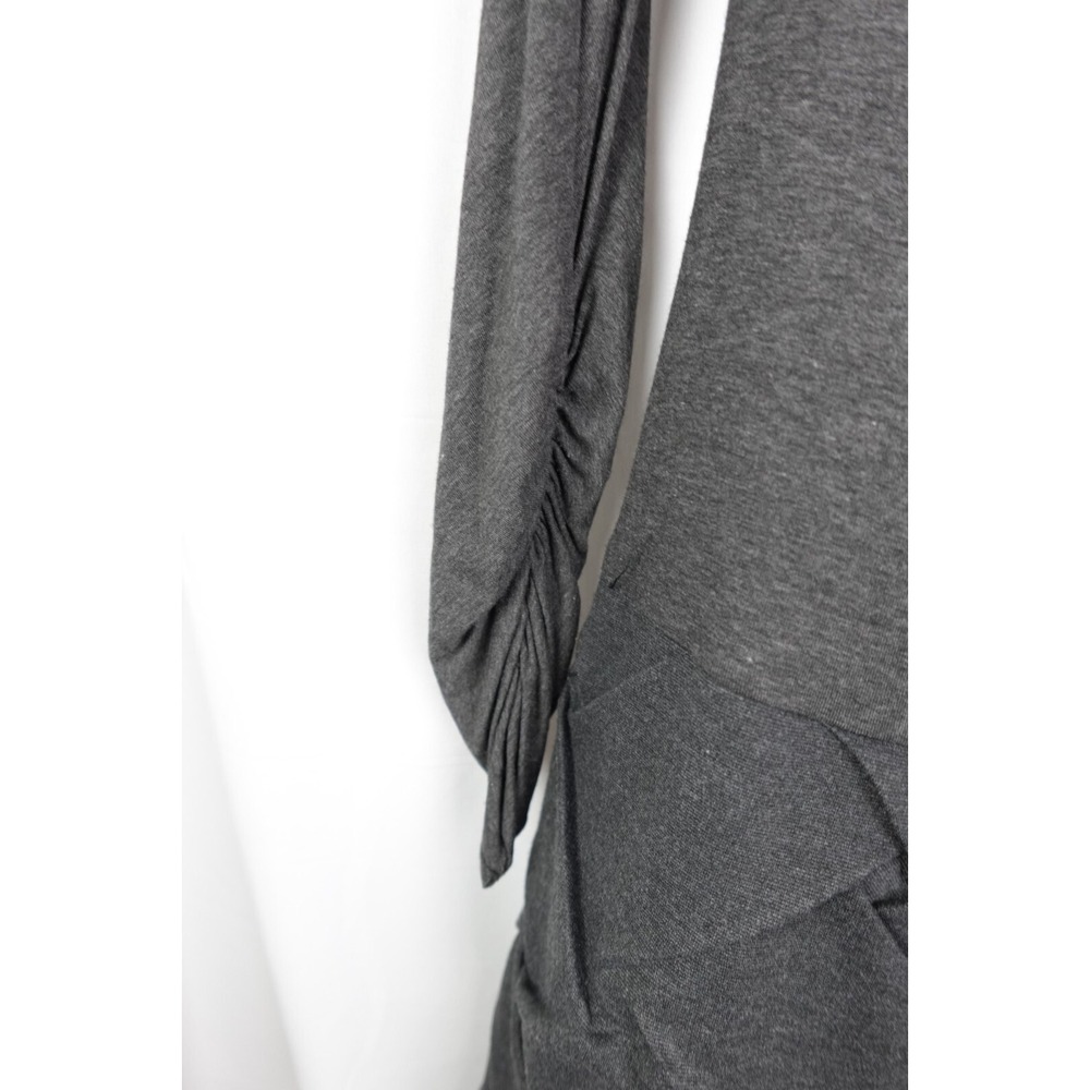 Bailey 44 Charcoal Ruched Sleeve Quilted Hem Sweater Dress M - Picture 5 of 7